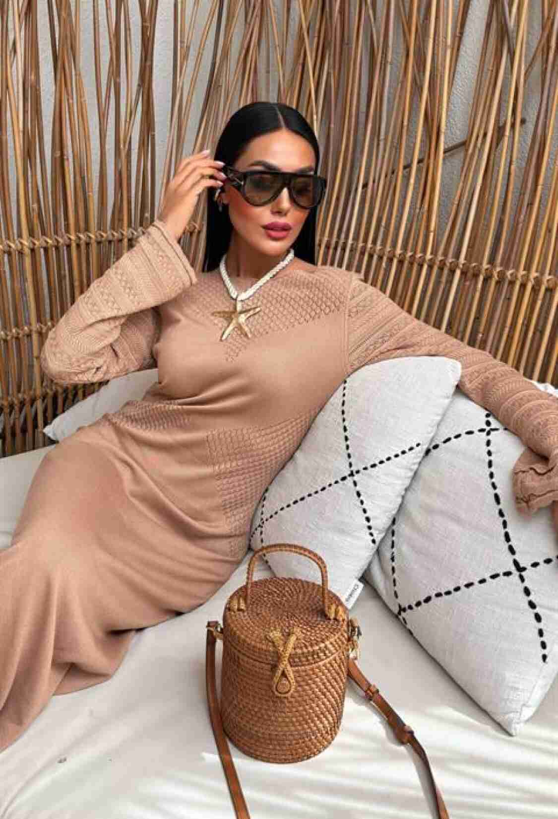 Openwork Detailed Crew Neck Sweater Dress - Brand: Sobe Istanbul - Women & Kids, Baby Clothes Wholesale - TheBS Women