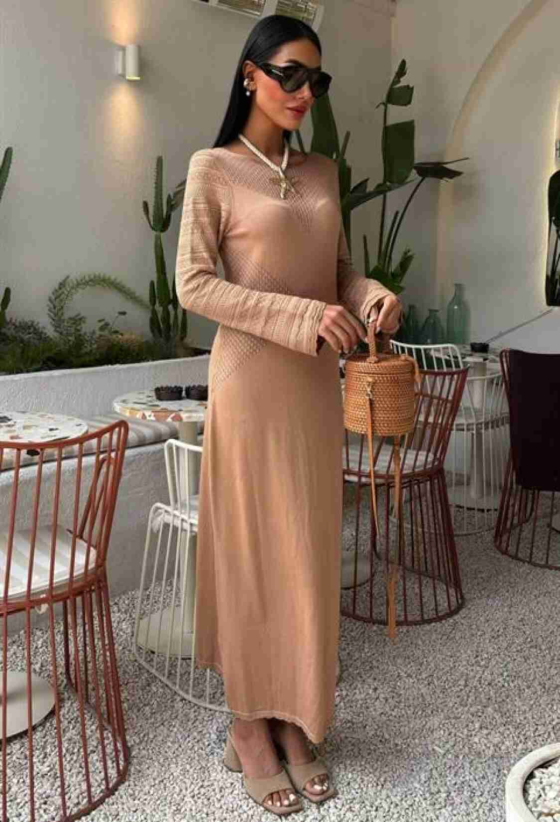 Openwork Detailed Crew Neck Sweater Dress - Brand: Sobe Istanbul - Women & Kids, Baby Clothes Wholesale - TheBS Women