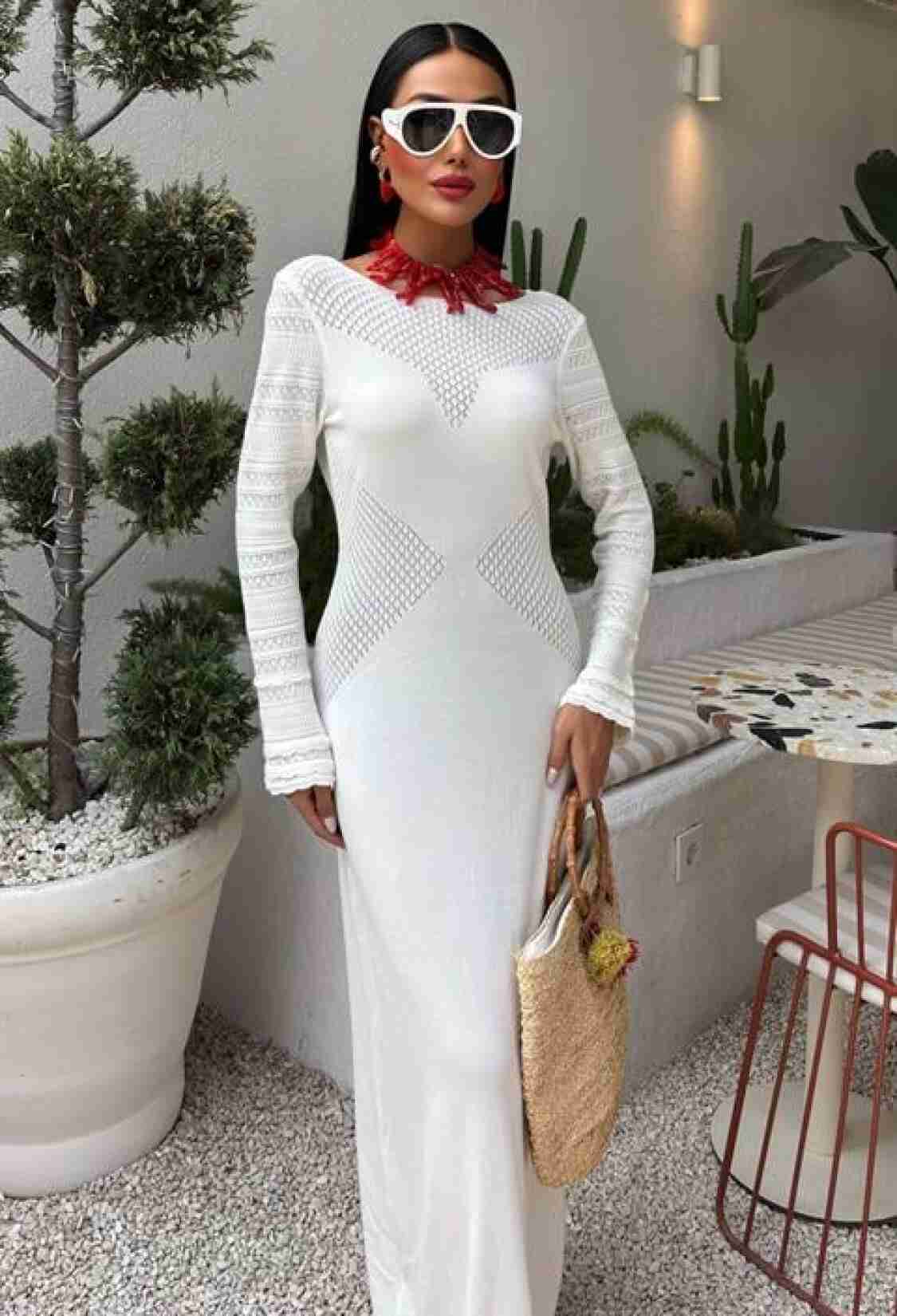 Openwork Detailed Crew Neck Sweater Dress - Brand: Sobe Istanbul - Women & Kids, Baby Clothes Wholesale - TheBS Women