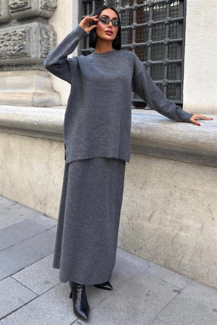 Grey Modest Casual Elegant Set - Brand: Sobe Istanbul - Women & Kids, Baby Clothes Wholesale - TheBS Women