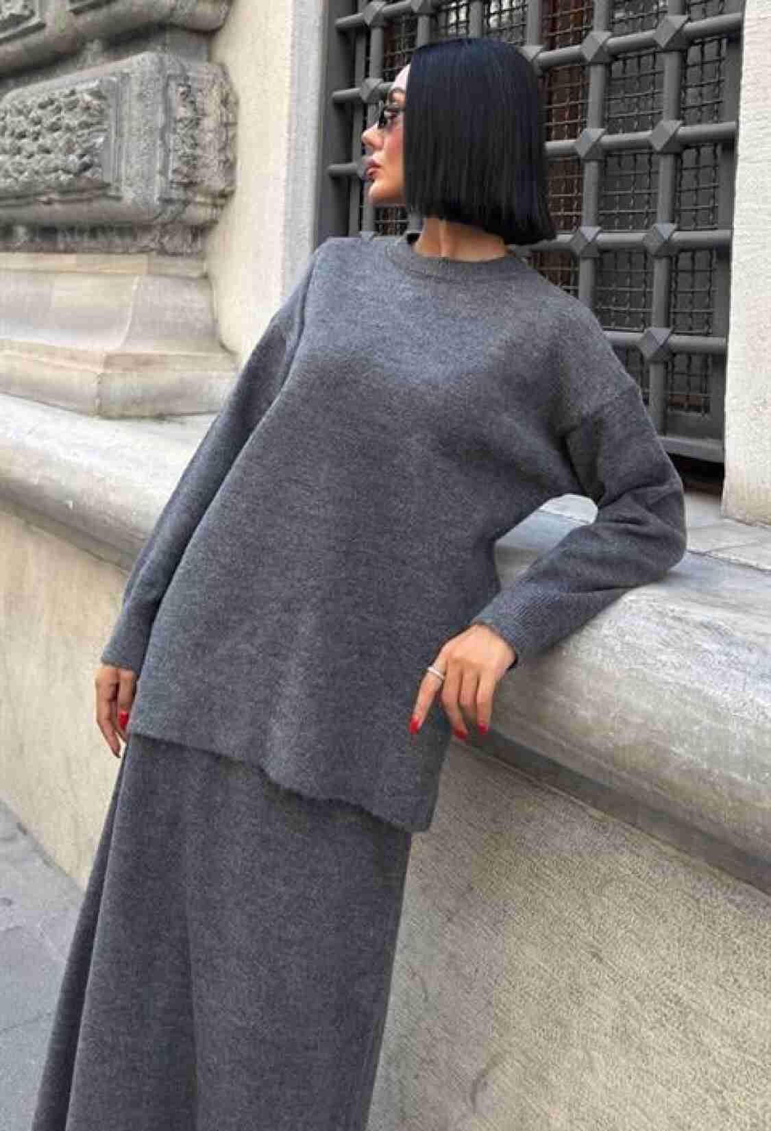 Grey Modest Casual Elegant Set - Brand: Sobe Istanbul - Women & Kids, Baby Clothes Wholesale - TheBS Women