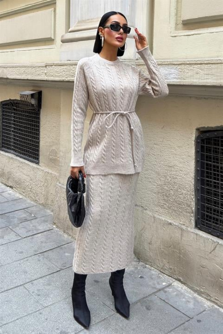 Beige Modest Casual Elegant Set - Brand: Sobe Istanbul - Women & Kids, Baby Clothes Wholesale - TheBS Women