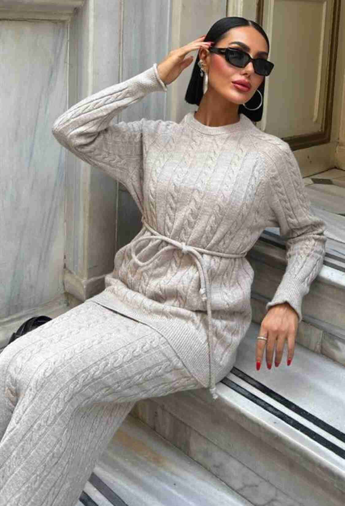 Beige Modest Casual Elegant Set - Brand: Sobe Istanbul - Women & Kids, Baby Clothes Wholesale - TheBS Women
