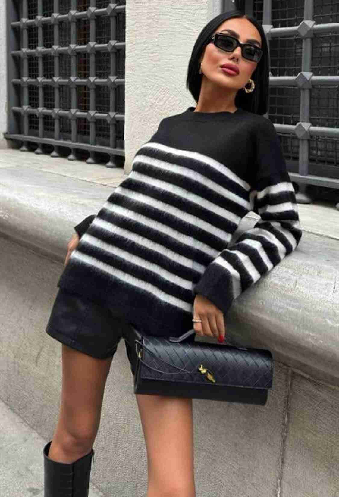 Oversized Fit Striped Sweater - Brand: Sobe Istanbul - Women & Kids, Baby Clothes Wholesale - TheBS Women