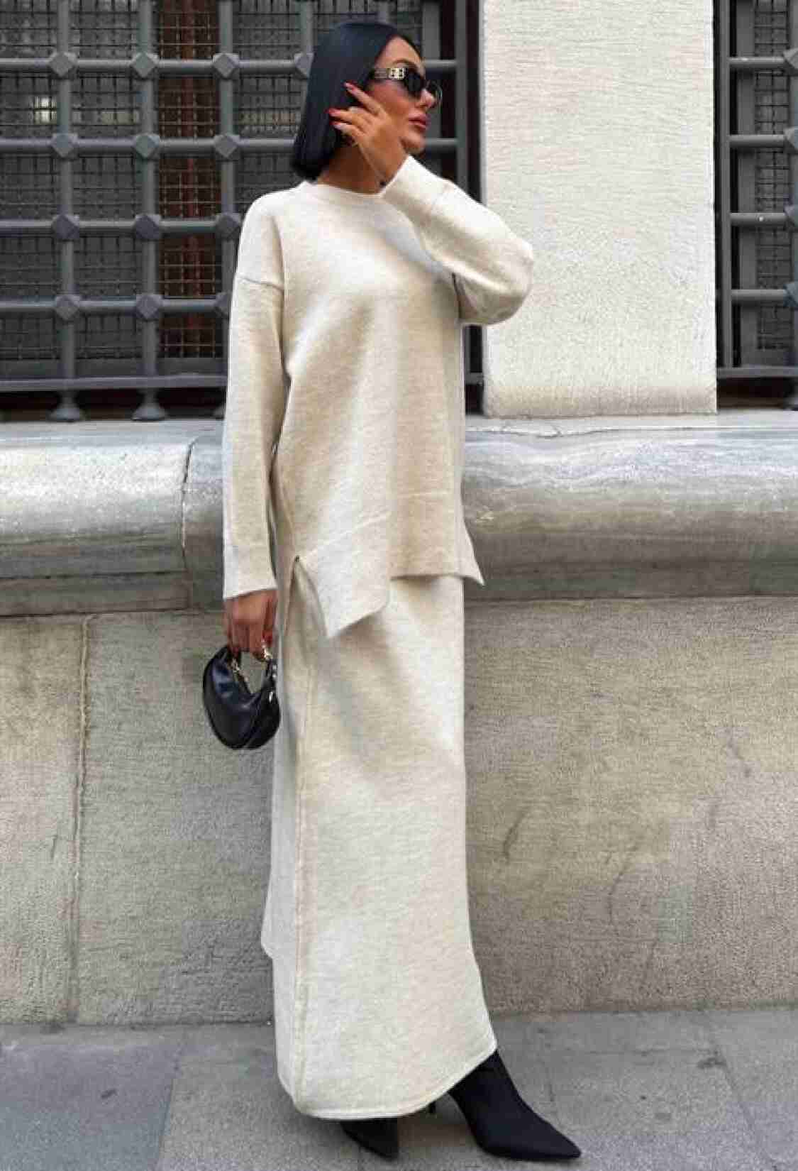 Beige Elegant Pencil Skirt Set - Brand: Sobe Istanbul - Women & Kids, Baby Clothes Wholesale - TheBS Women