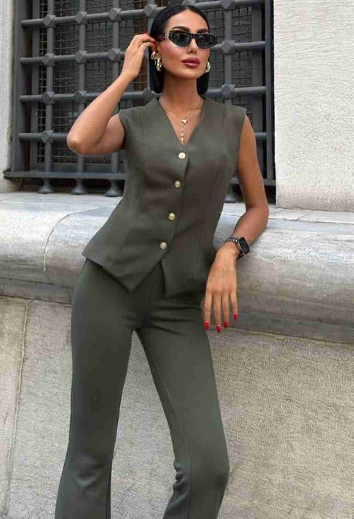 Green Elegant Formal Casual Set - Brand: Sobe Istanbul - Women & Kids, Baby Clothes Wholesale - TheBS Women
