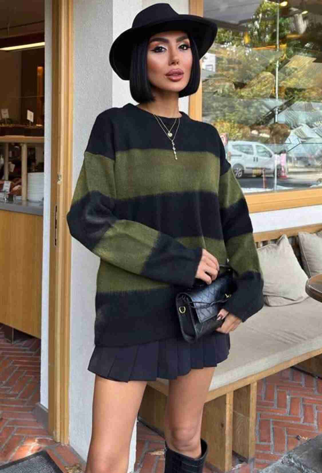 Black Sweater Oversized Color Block Casual - Brand: Sobe Istanbul - Women & Kids, Baby Clothes Wholesale - TheBS Women