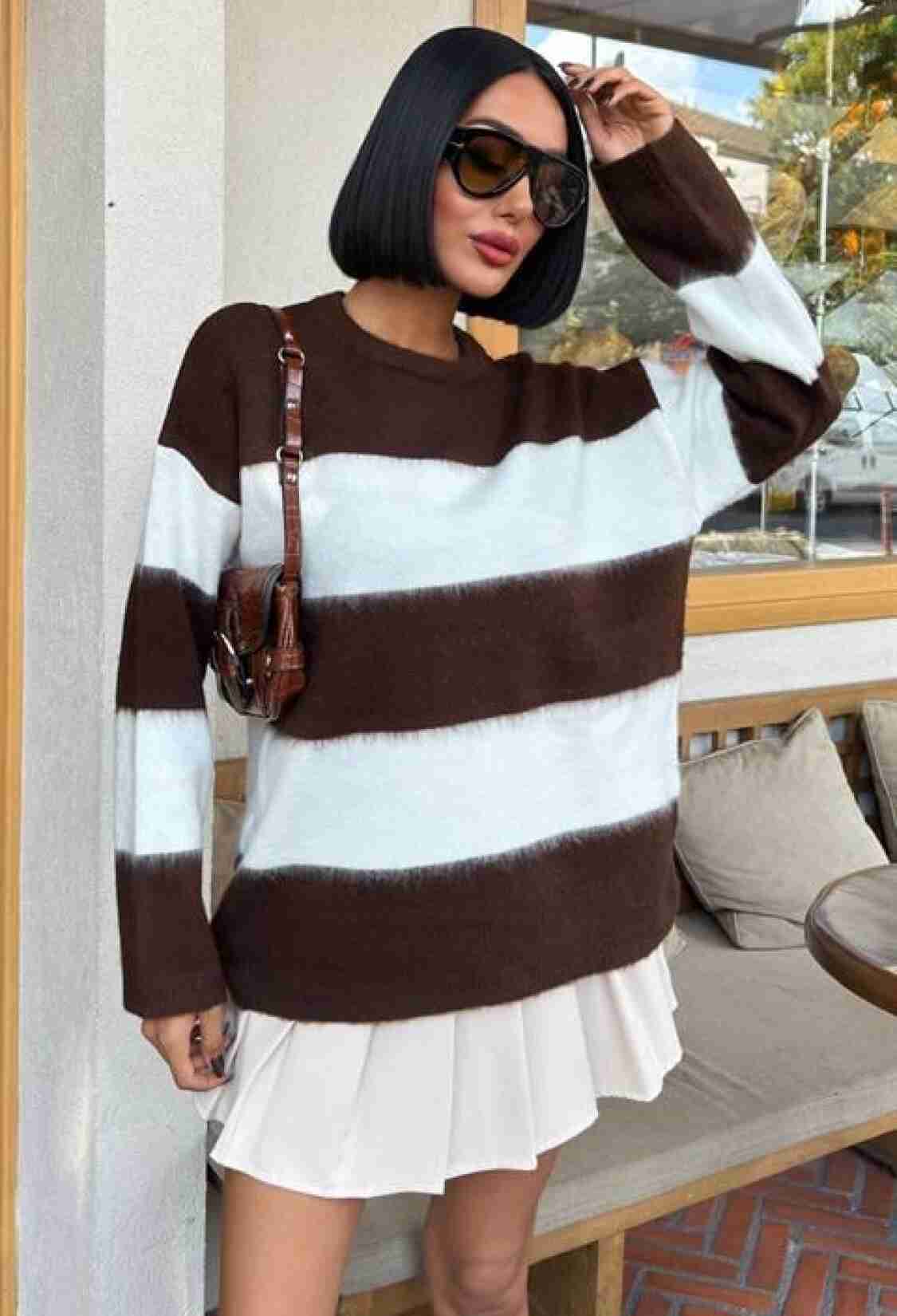 Striped Oversized Fit Sweater - Brand: Sobe Istanbul - Women & Kids, Baby Clothes Wholesale - TheBS Women