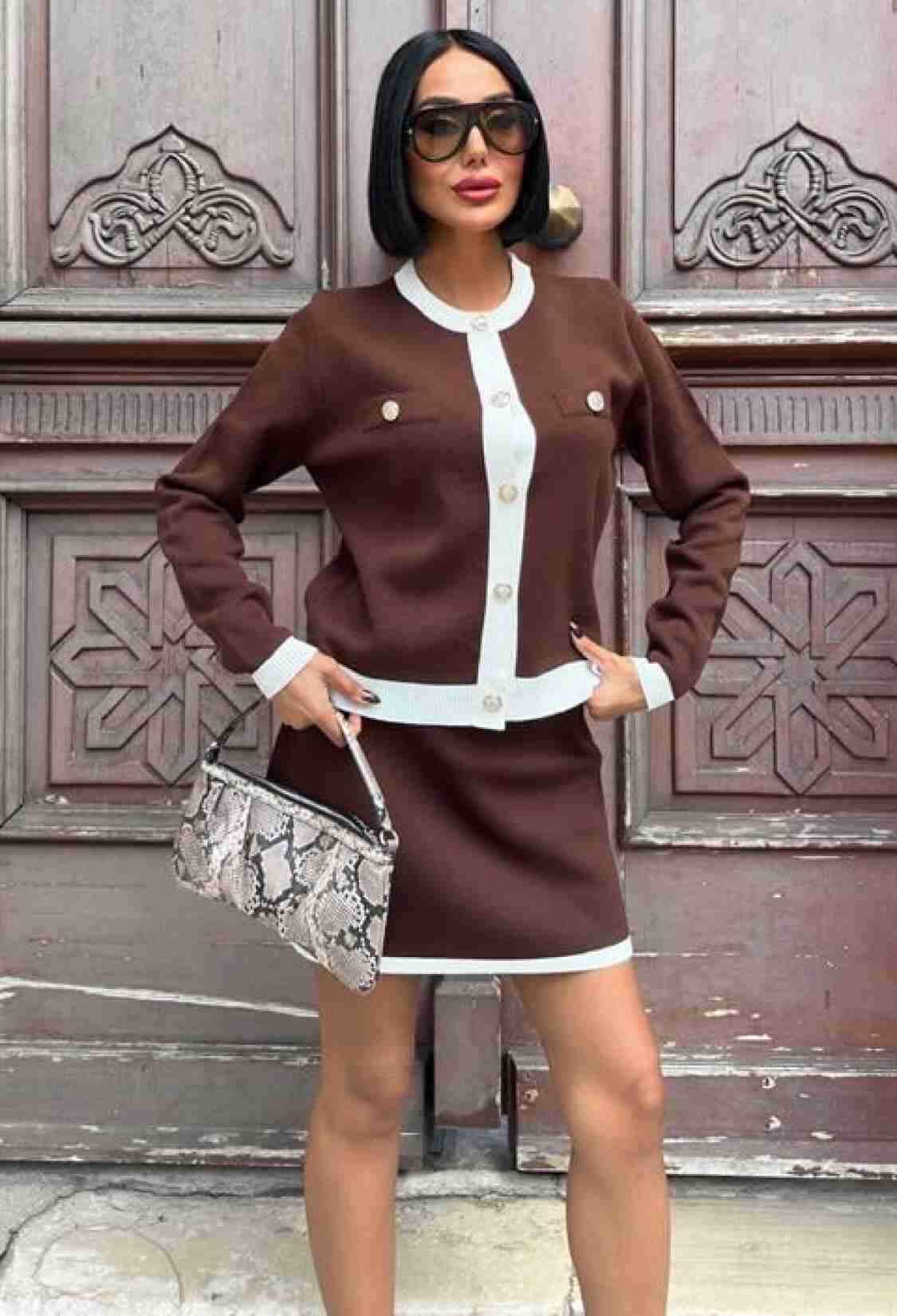 Elegant Slim Fit Bodycon Mini Skirt Set - Brand: Sobe Istanbul - Women & Kids, Baby Clothes Wholesale - TheBS Women