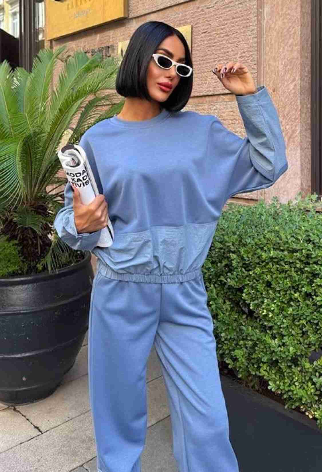 Blue Color Block Casual Sport Set - Brand: Sobe Istanbul - Women & Kids, Baby Clothes Wholesale - TheBS Women