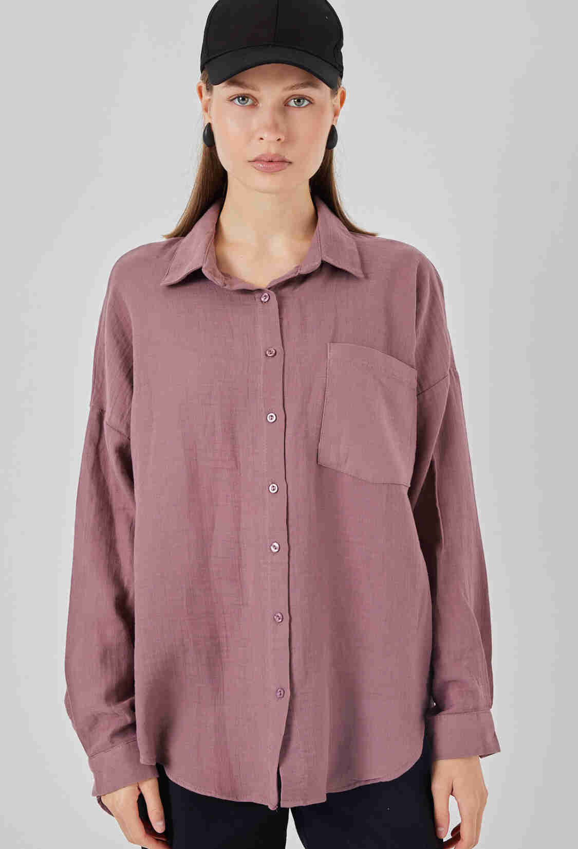 Fuchsia Oversized Casual Shirt With Notched Neck - Brand: Bigdart - Women & Kids, Baby Clothes Wholesale - TheBS Women