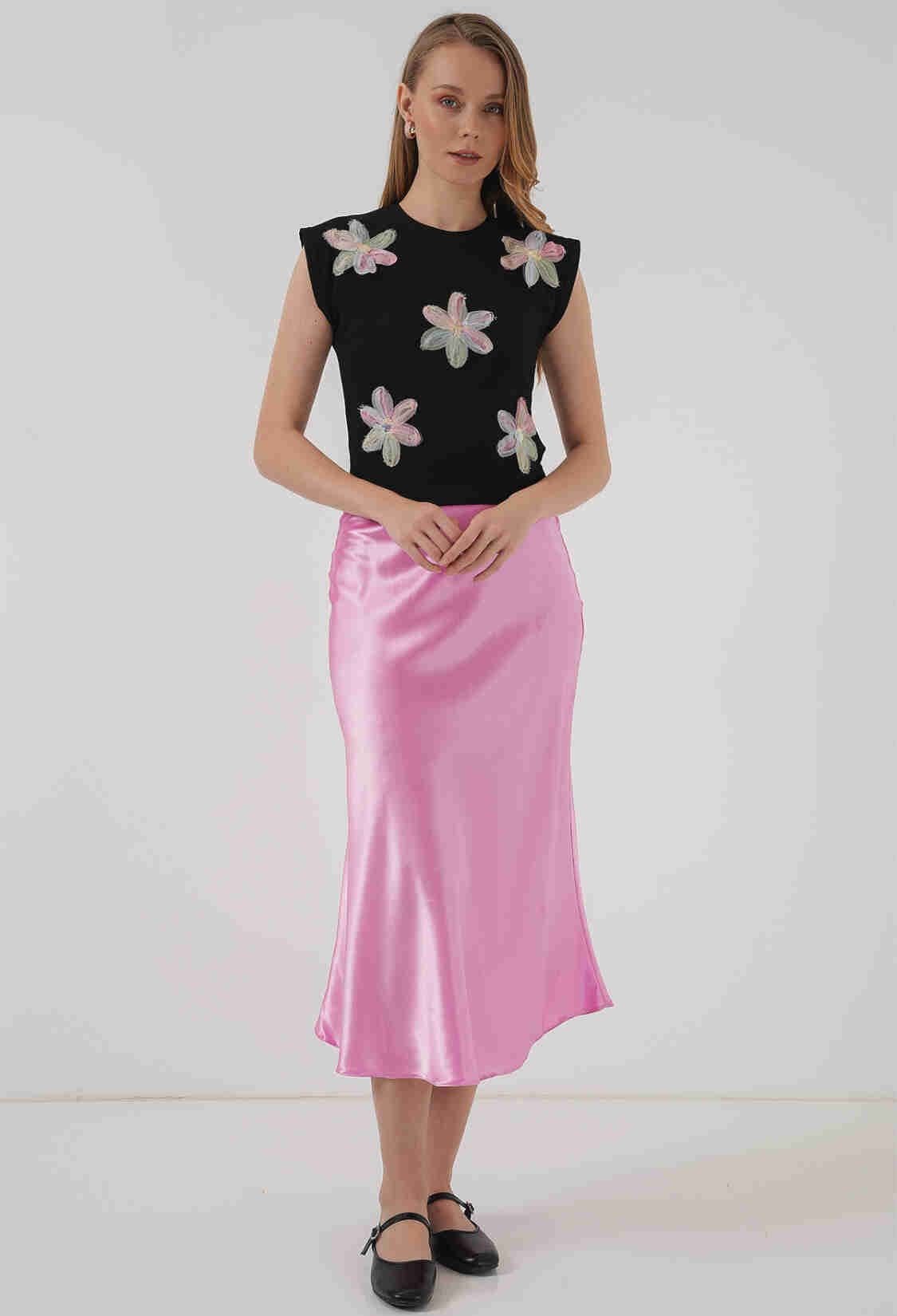 Black Floral Slim Fit Cap Sleeve Blouse - Brand: Bigdart - Women & Kids, Baby Clothes Wholesale - TheBS Women