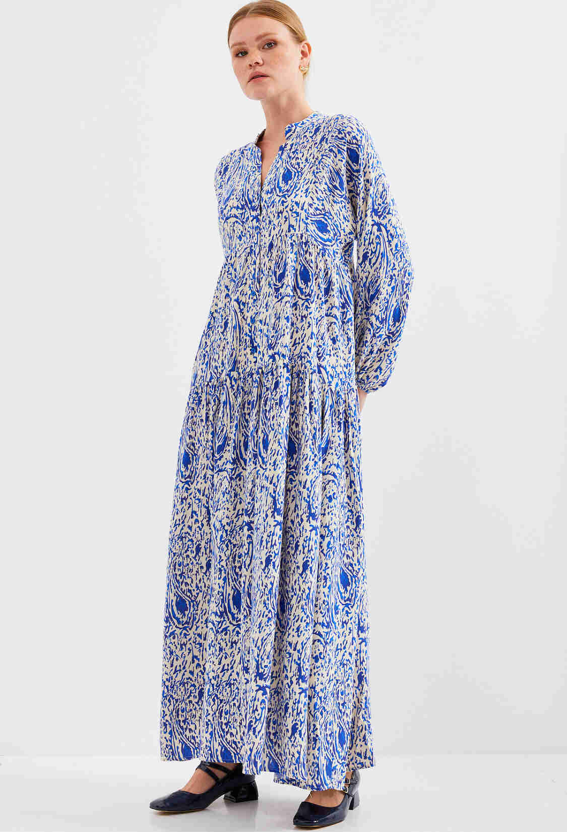 Blue Boho A-Line Floor Length Dress With Paisley Pattern - Brand: Bigdart - Women & Kids, Baby Clothes Wholesale - TheBS Women