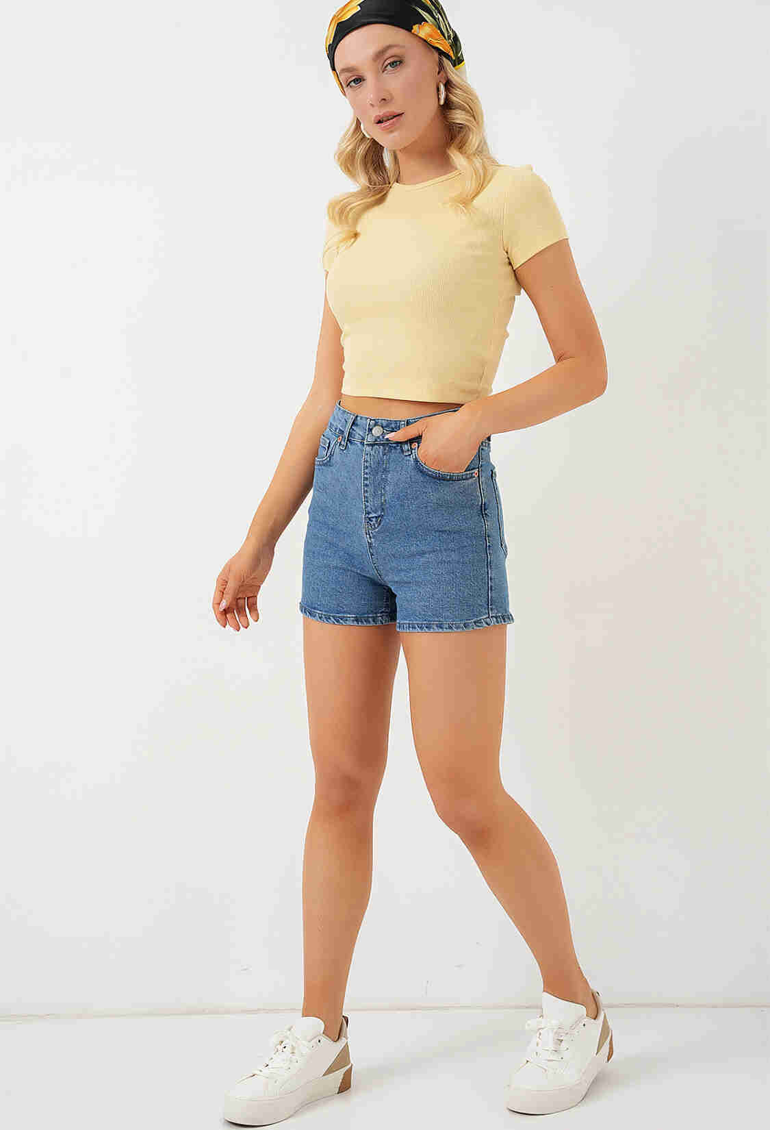 Blue Casual Vintage Bermuda Shorts High Waist - Brand: Bigdart - Women & Kids, Baby Clothes Wholesale - TheBS Women