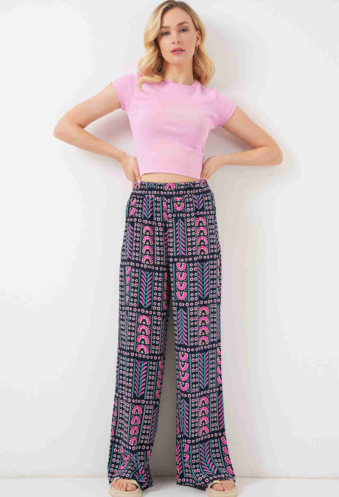 Pink Boho Casual Palazzo Pants - Brand: Bigdart - Women & Kids, Baby Clothes Wholesale - TheBS Women