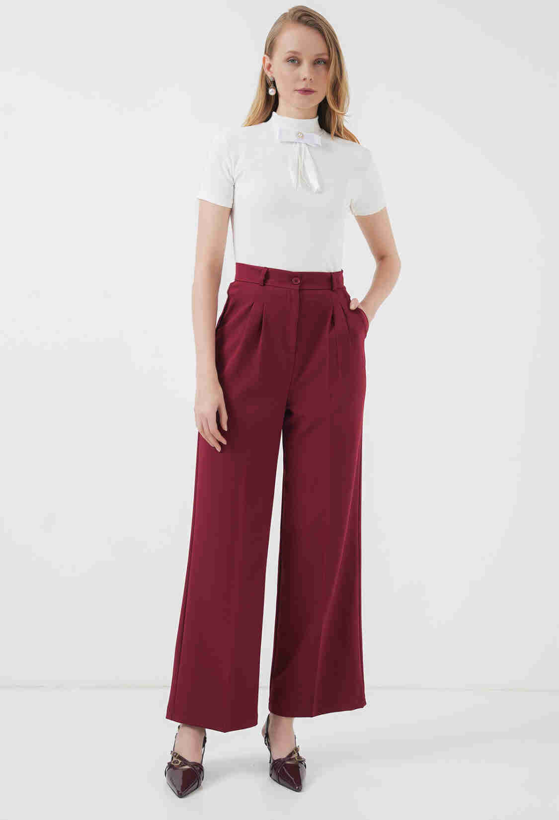 Elegant Slim Fit Blouse With High Neck - Brand: Bigdart - Women & Kids, Baby Clothes Wholesale - TheBS Women