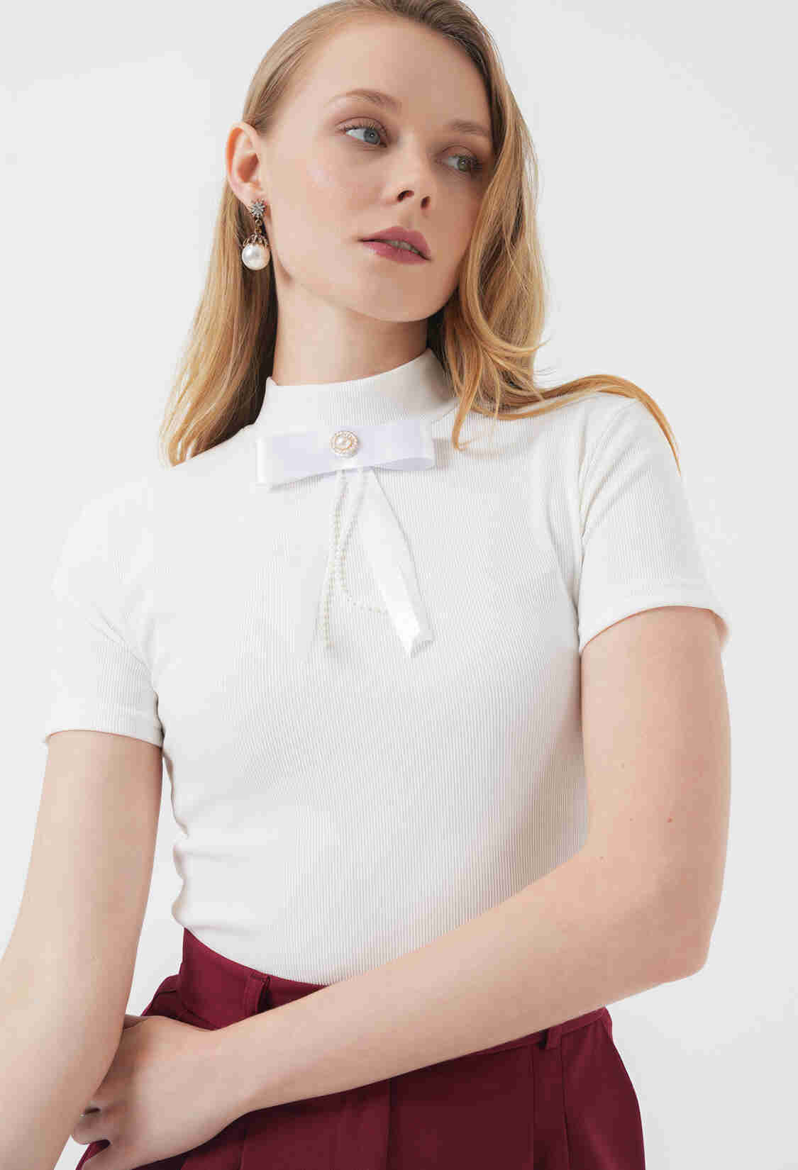 Elegant Slim Fit Blouse With High Neck - Brand: Bigdart - Women & Kids, Baby Clothes Wholesale - TheBS Women