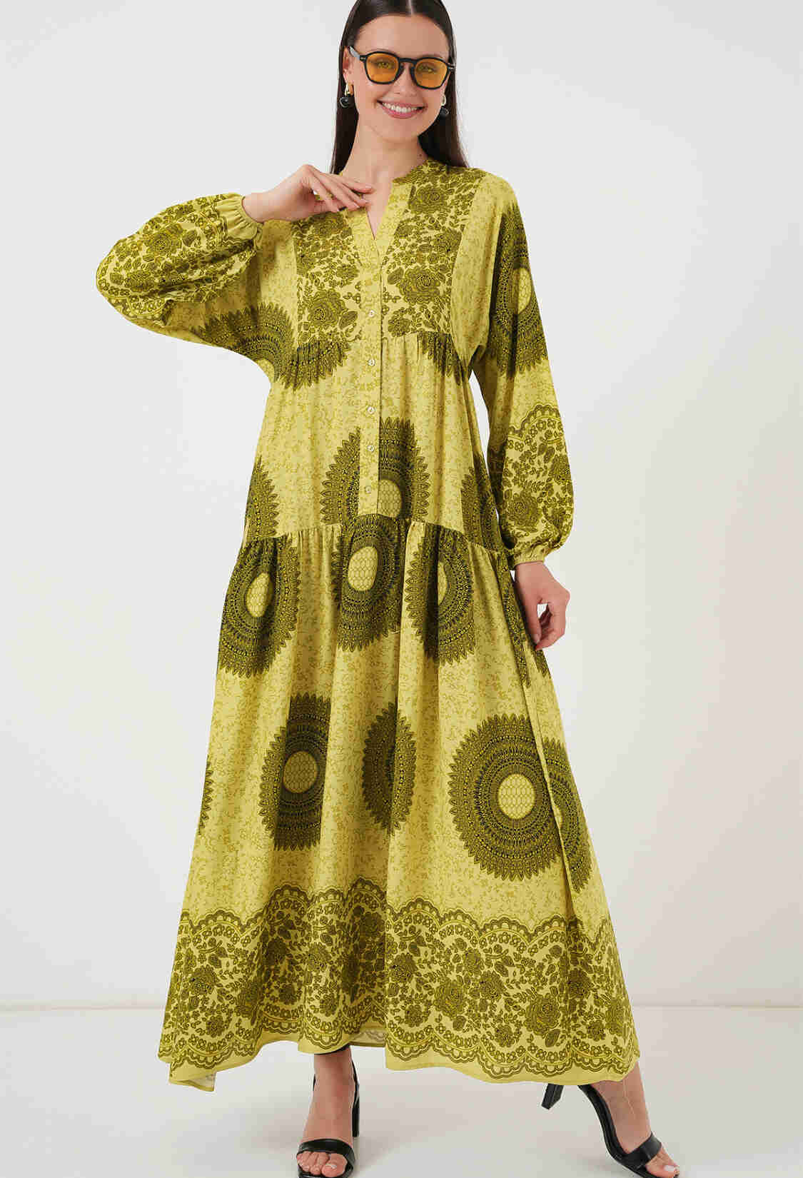 Yellow Ethnic Elegant A-Line Dress - Brand: Bigdart - Women & Kids, Baby Clothes Wholesale - TheBS Women