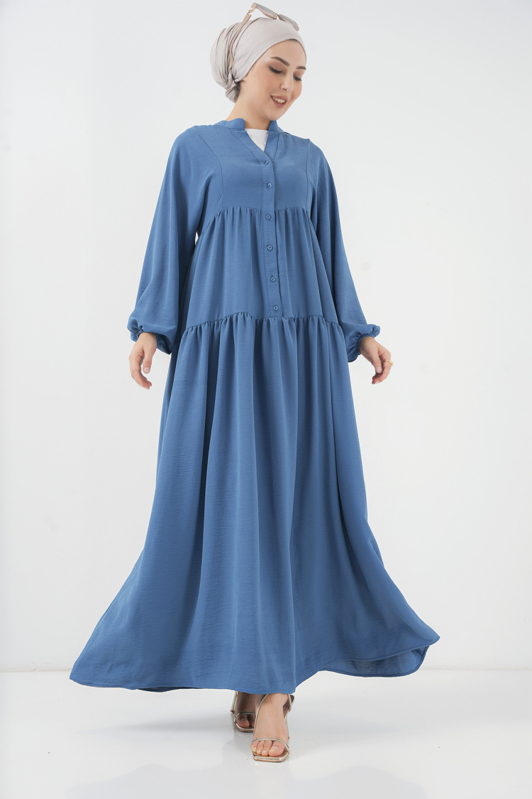 Blue Modest Elegant Floor Length Dress - Brand: Bigdart - Women & Kids, Baby Clothes Wholesale - TheBS Women