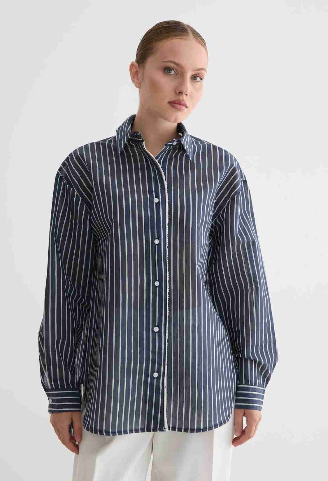 Striped Casual Formal Shirt - Brand: Levure - Women & Kids, Baby Clothes Wholesale - TheBS Women