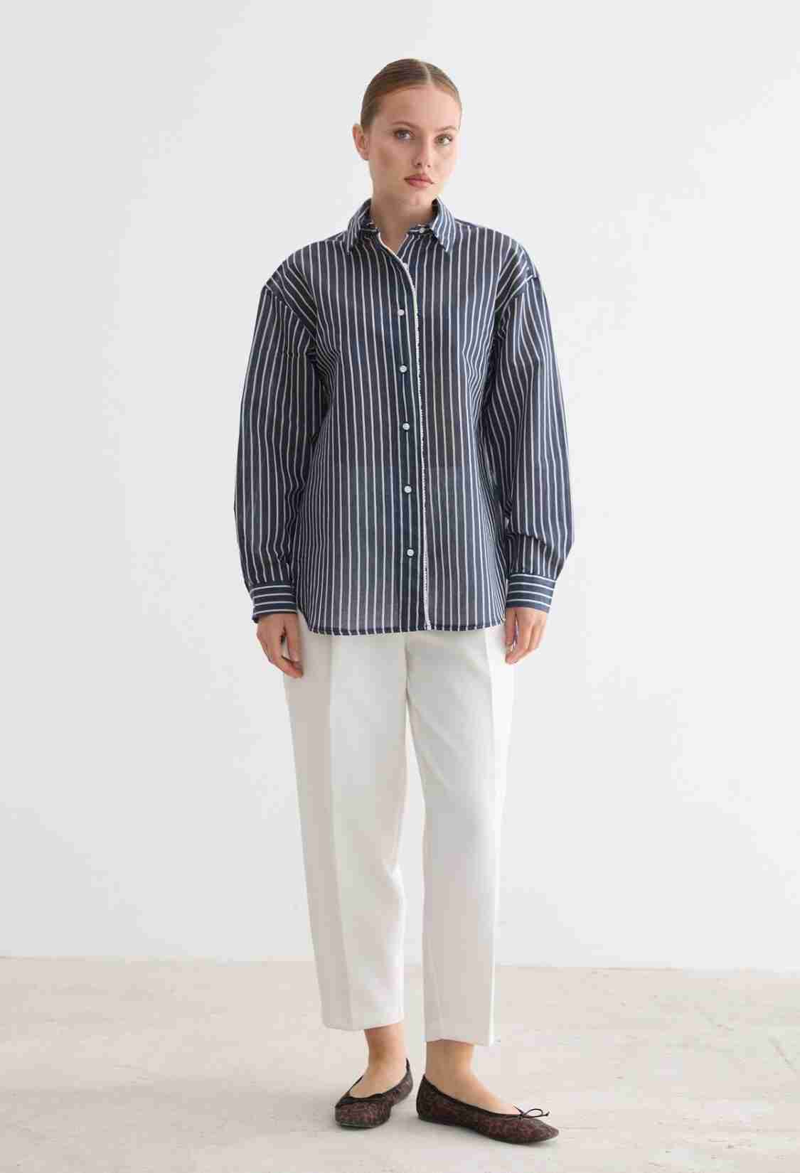Striped Casual Formal Shirt - Brand: Levure - Women & Kids, Baby Clothes Wholesale - TheBS Women