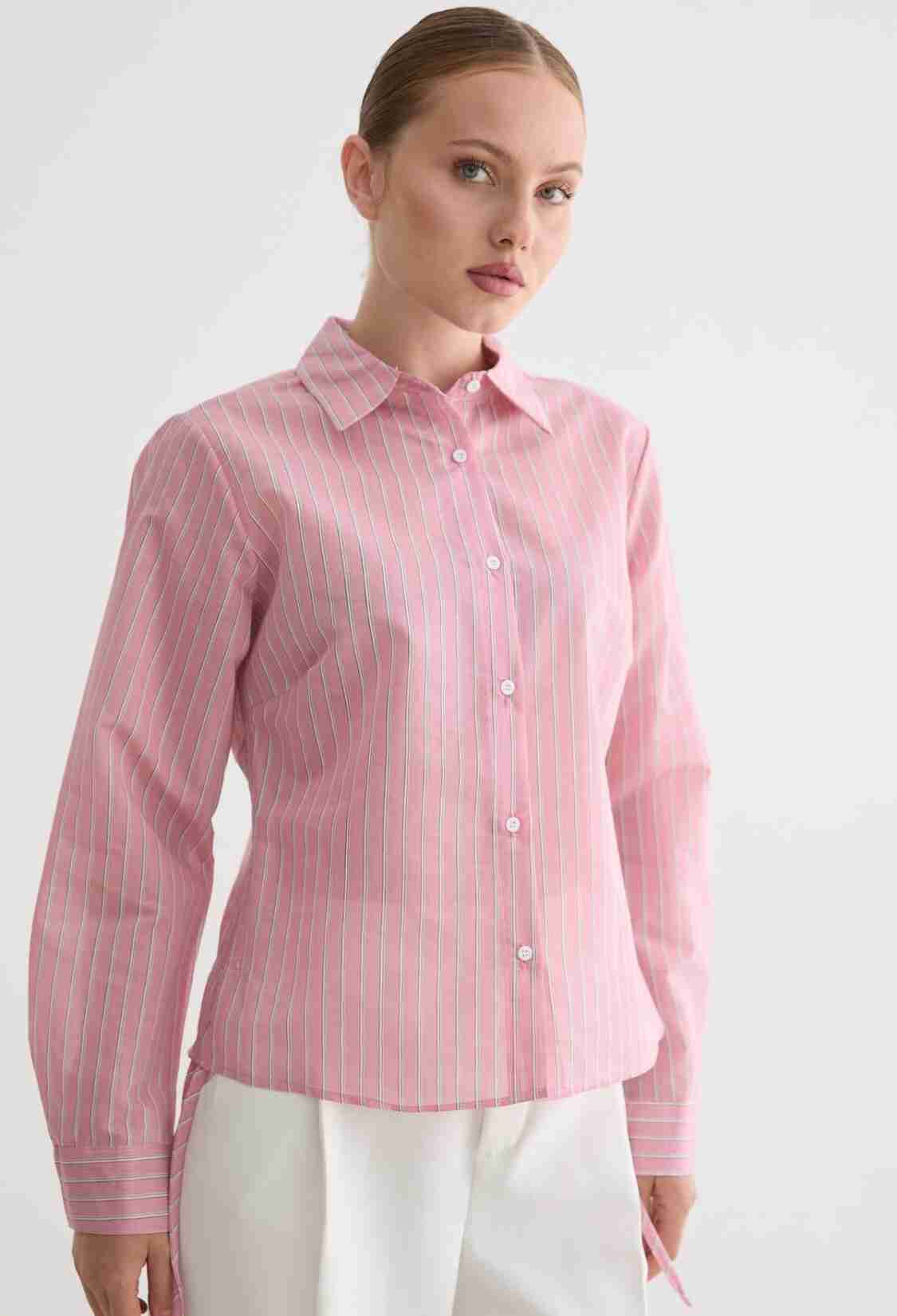 Striped Polo Neck Shirt - Formal & Casual Style - Brand: Levure - Women & Kids, Baby Clothes Wholesale - TheBS Women