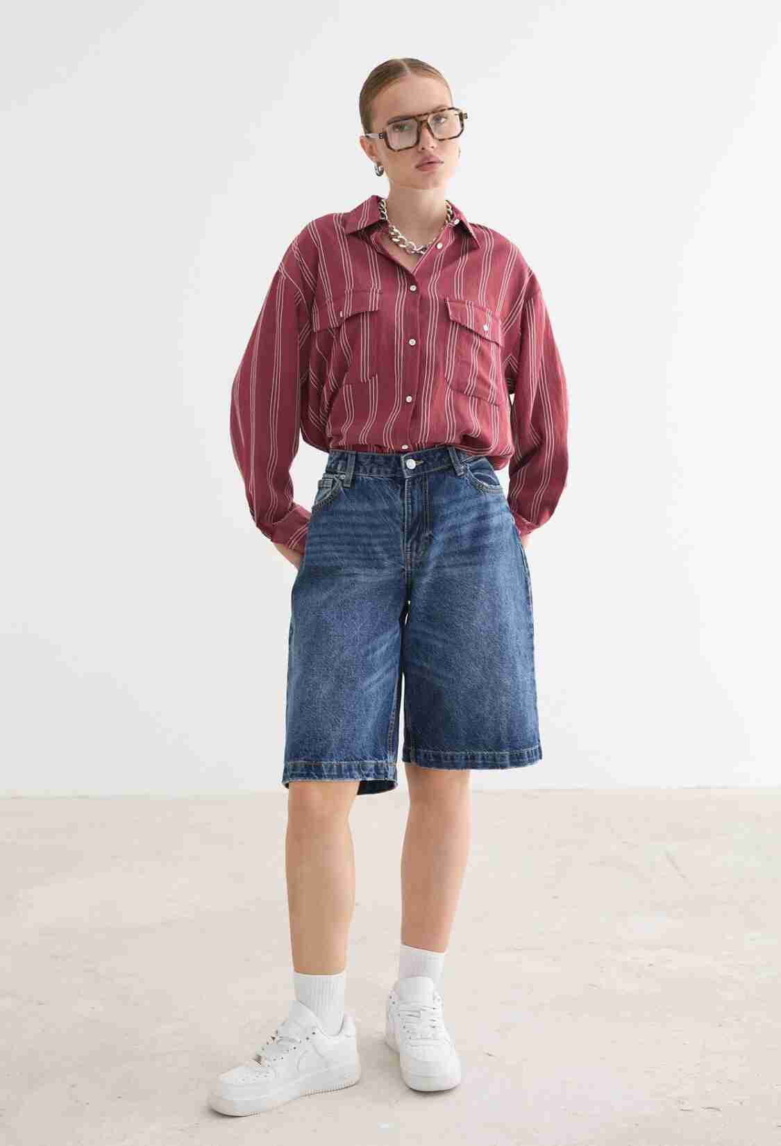 Oversized Striped Casual Shirt - Brand: Levure - Women & Kids, Baby Clothes Wholesale - TheBS Women
