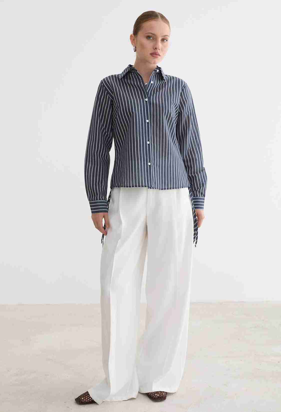 Striped Formal Buttoned Shirt - Brand: Levure - Women & Kids, Baby Clothes Wholesale - TheBS Women