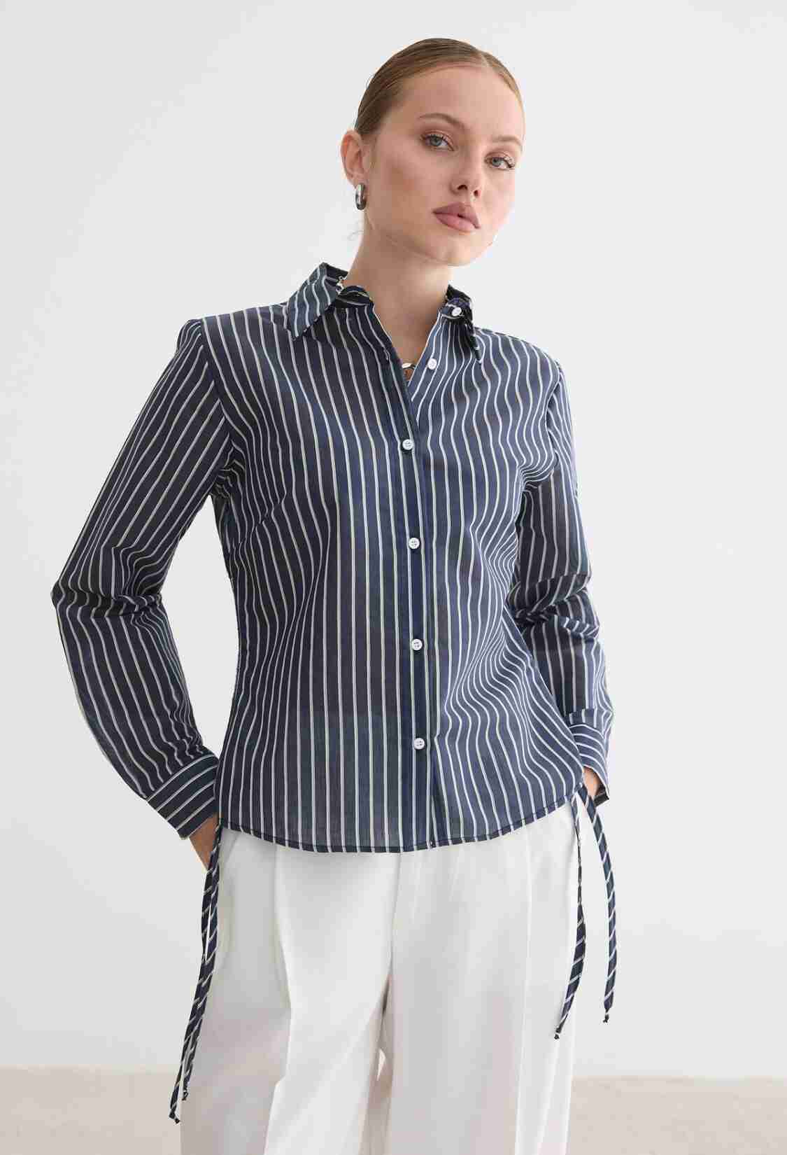 Striped Formal Buttoned Shirt - Brand: Levure - Women & Kids, Baby Clothes Wholesale - TheBS Women