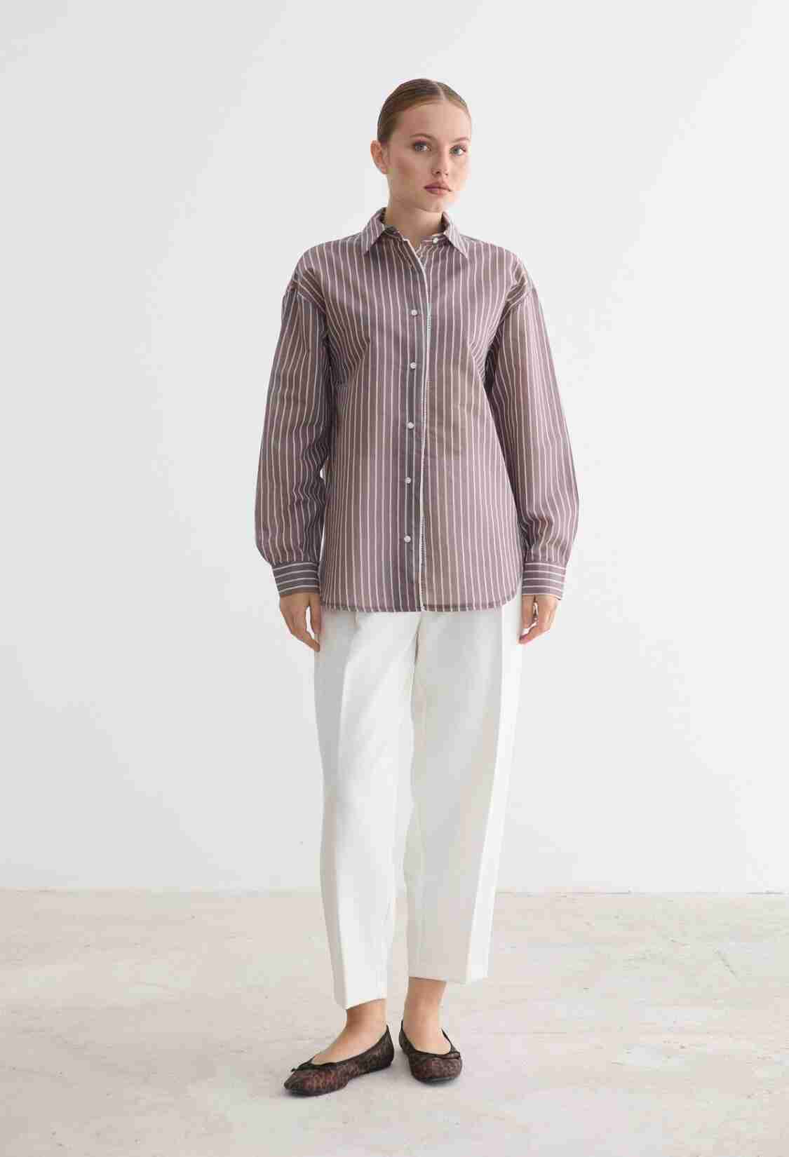 Striped Casual Formal Shirt - Brand: Levure - Women & Kids, Baby Clothes Wholesale - TheBS Women