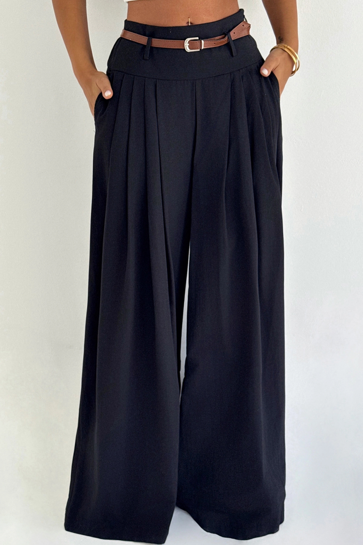 Black High Waist Palazzo Wide Leg Pants - Brand: EYYO ATELIER - Women & Kids, Baby Clothes Wholesale - TheBS Women