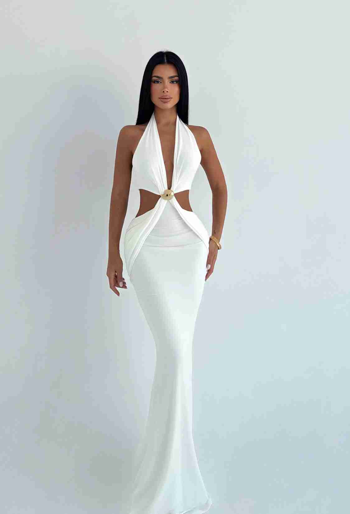 Elegant Bodycon Dress With Halter Neck - Brand: EYYO ATELIER - Women & Kids, Baby Clothes Wholesale - TheBS Women