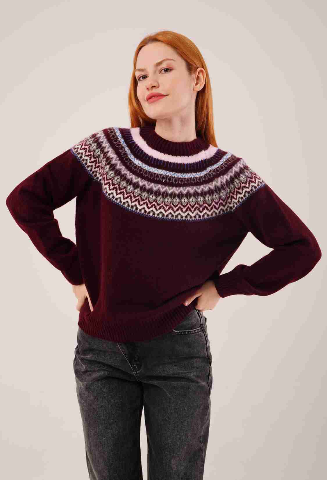 Sweater With Checkered Pattern - Brand: Lustrin - Women & Kids, Baby Clothes Wholesale - TheBS Women