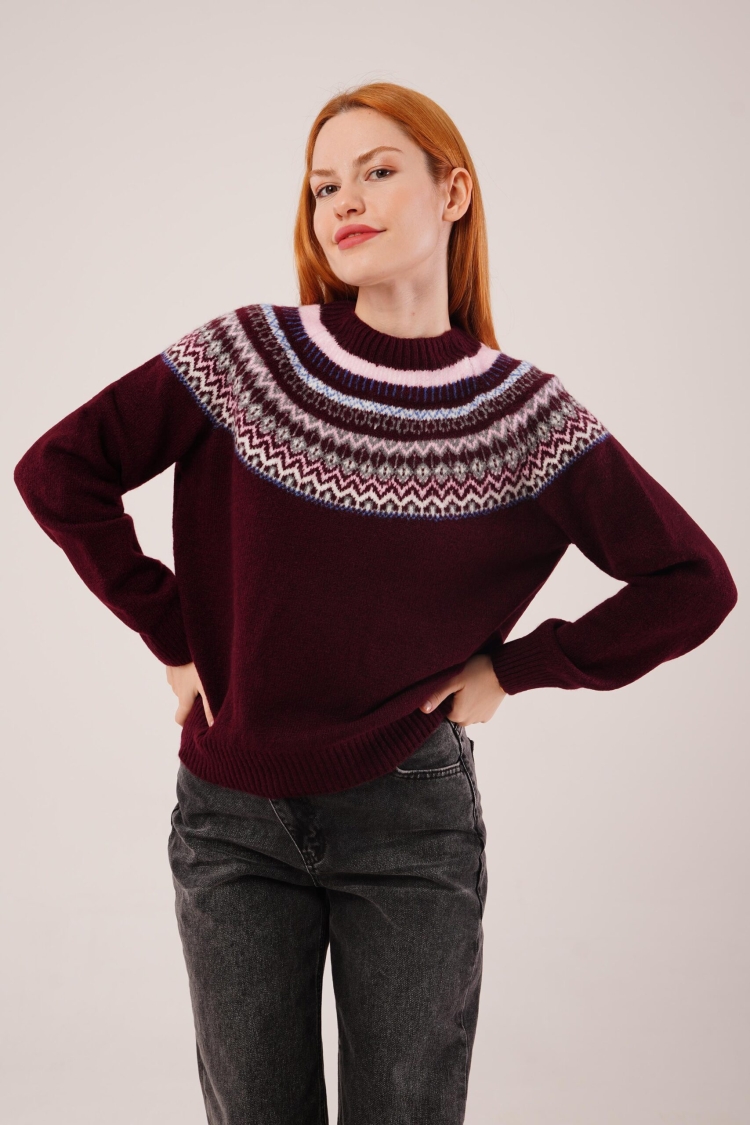 Sweater With Checkered Pattern - Brand: Lustrin - Women & Kids, Baby Clothes Wholesale - TheBS Women