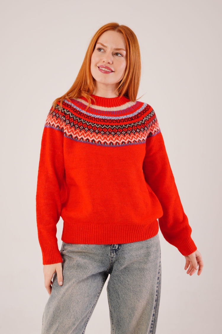 Sweater With Crew Neck And Long Sleeves - Brand: Lustrin - Women & Kids, Baby Clothes Wholesale - TheBS Women
