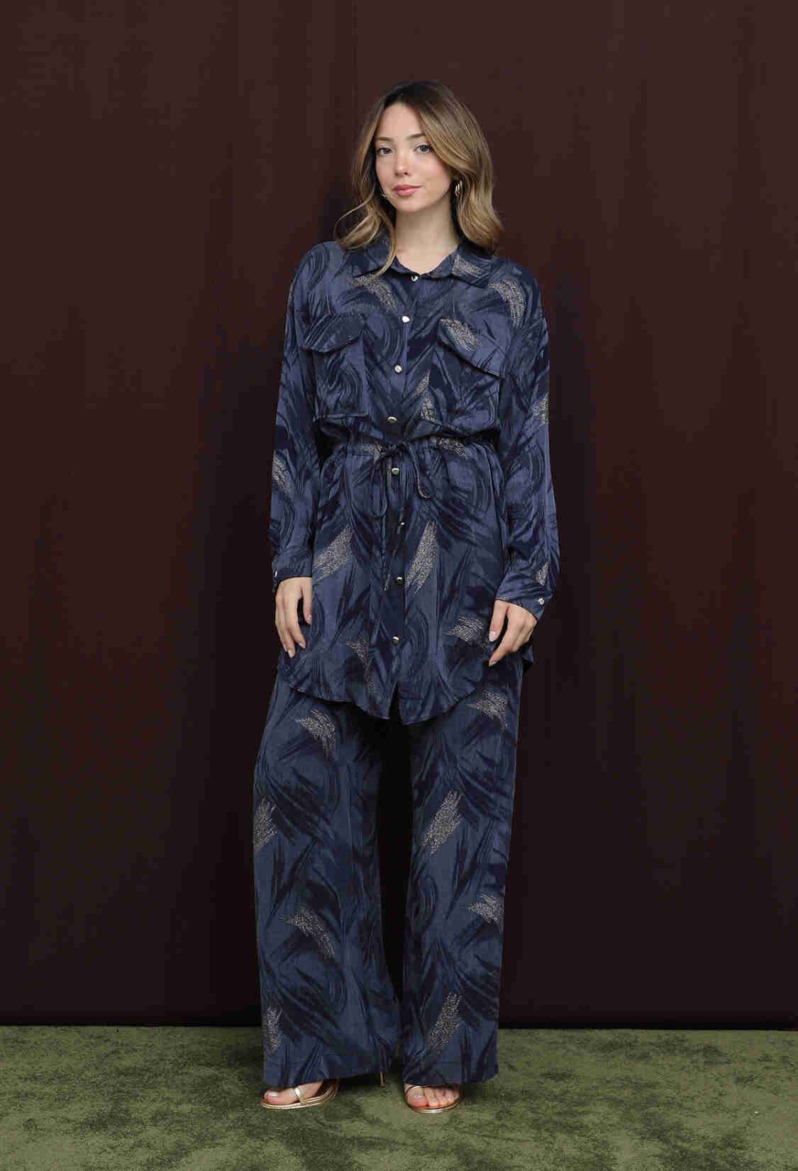 NavySet With Layered Midi Skirt & Buttoned Top - Brand: Puane - Women & Kids, Baby Clothes Wholesale - TheBS Women