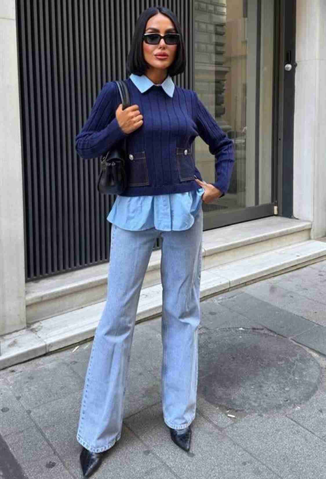 Sweater With Striped And Plain Style - Brand: Sobe Istanbul - Women & Kids, Baby Clothes Wholesale - TheBS Women