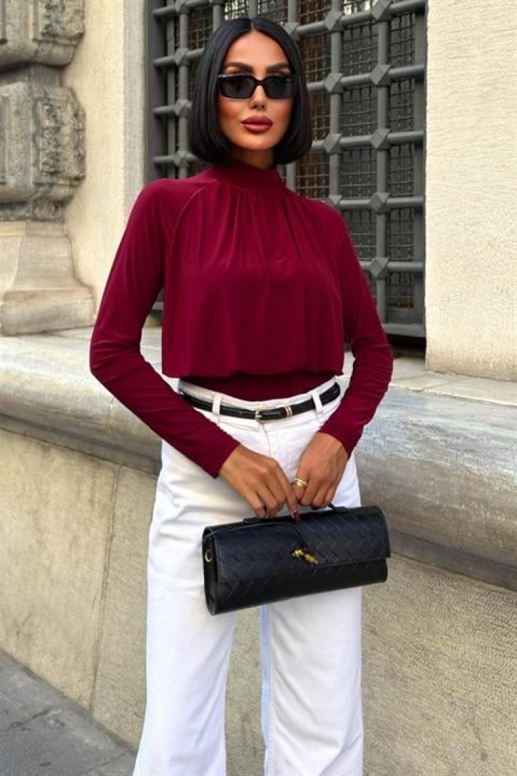 Elegant Blouse With High Neck And Long Sleeves - Brand: Sobe Istanbul - Women & Kids, Baby Clothes Wholesale - TheBS Women