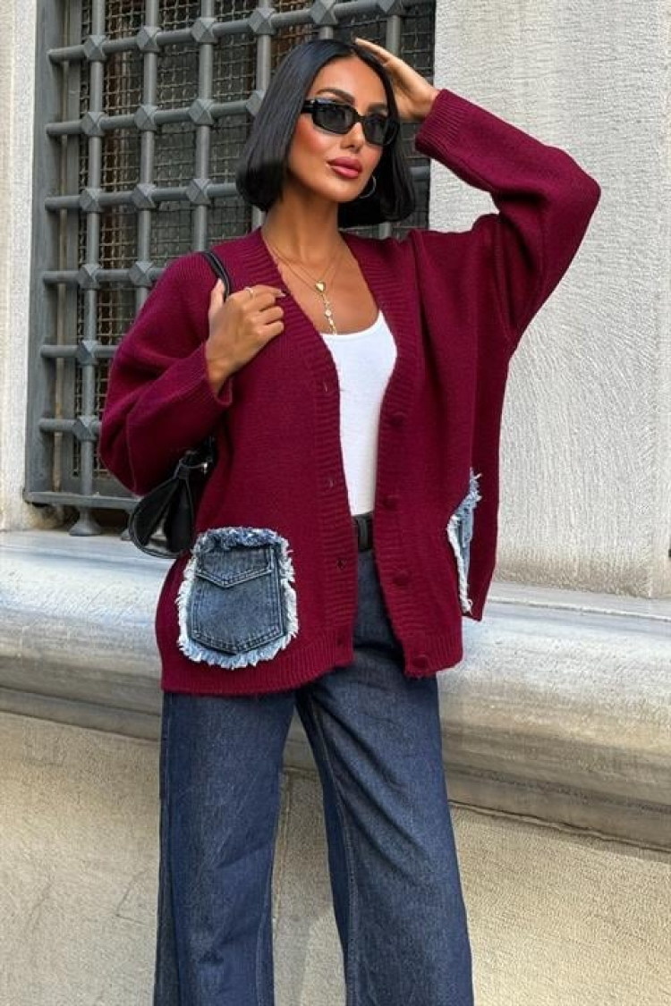 Cardigan With Oversized Fit And Patch Pockets - Brand: Sobe Istanbul - Women & Kids, Baby Clothes Wholesale - TheBS Women
