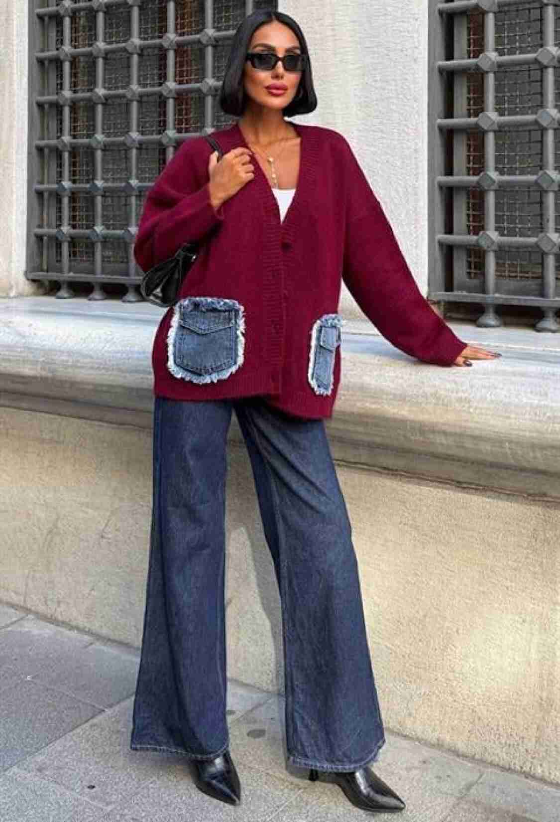 Cardigan With Oversized Fit And Patch Pockets - Brand: Sobe Istanbul - Women & Kids, Baby Clothes Wholesale - TheBS Women