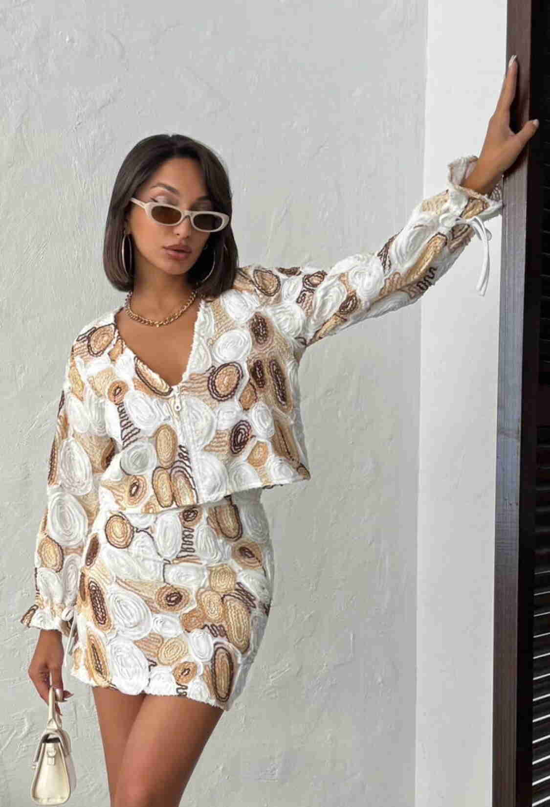 White V-Neck Zip-Up Crop Shirt - Brand: Topshow - Women & Kids, Baby Clothes Wholesale - TheBS Women