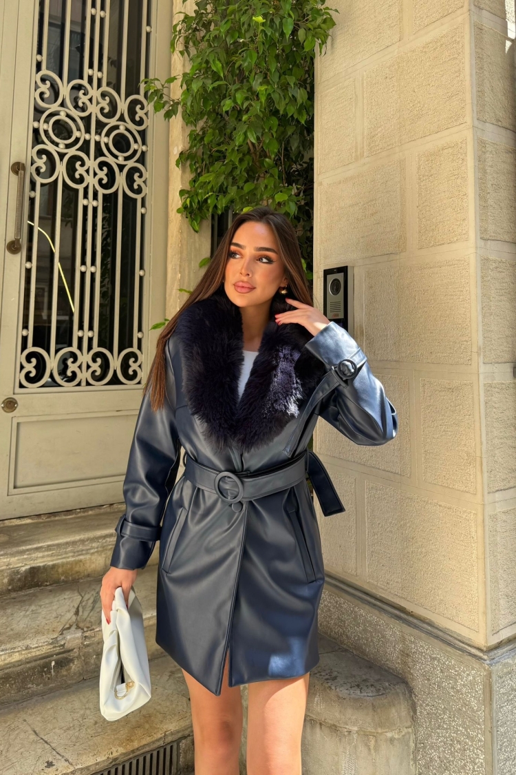 Black Slim Fit Single-Breasted Coat With Notched Collar - Brand: My Jest Fashion - Women & Kids, Baby Clothes Wholesale - TheBS Women