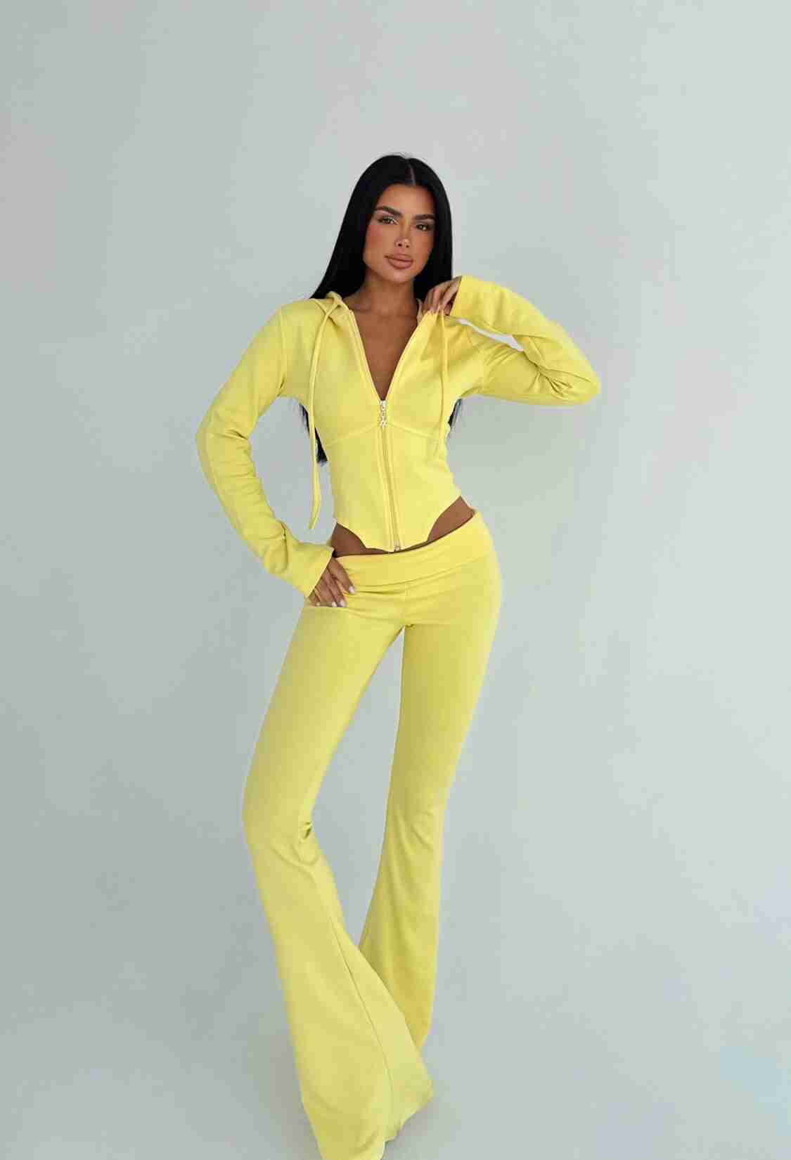 Slim Fit Zip-Up Tracksuit With Hooded Neck - Brand: EYYO ATELIER - Women & Kids, Baby Clothes Wholesale - TheBS Women