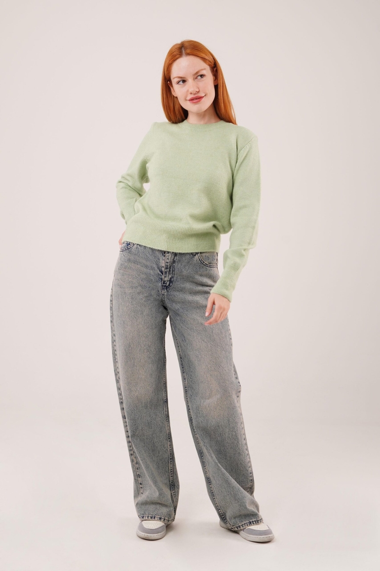 Sweater With Crew Neck And Long Sleeves - Brand: Lustrin - Women & Kids, Baby Clothes Wholesale - TheBS Women