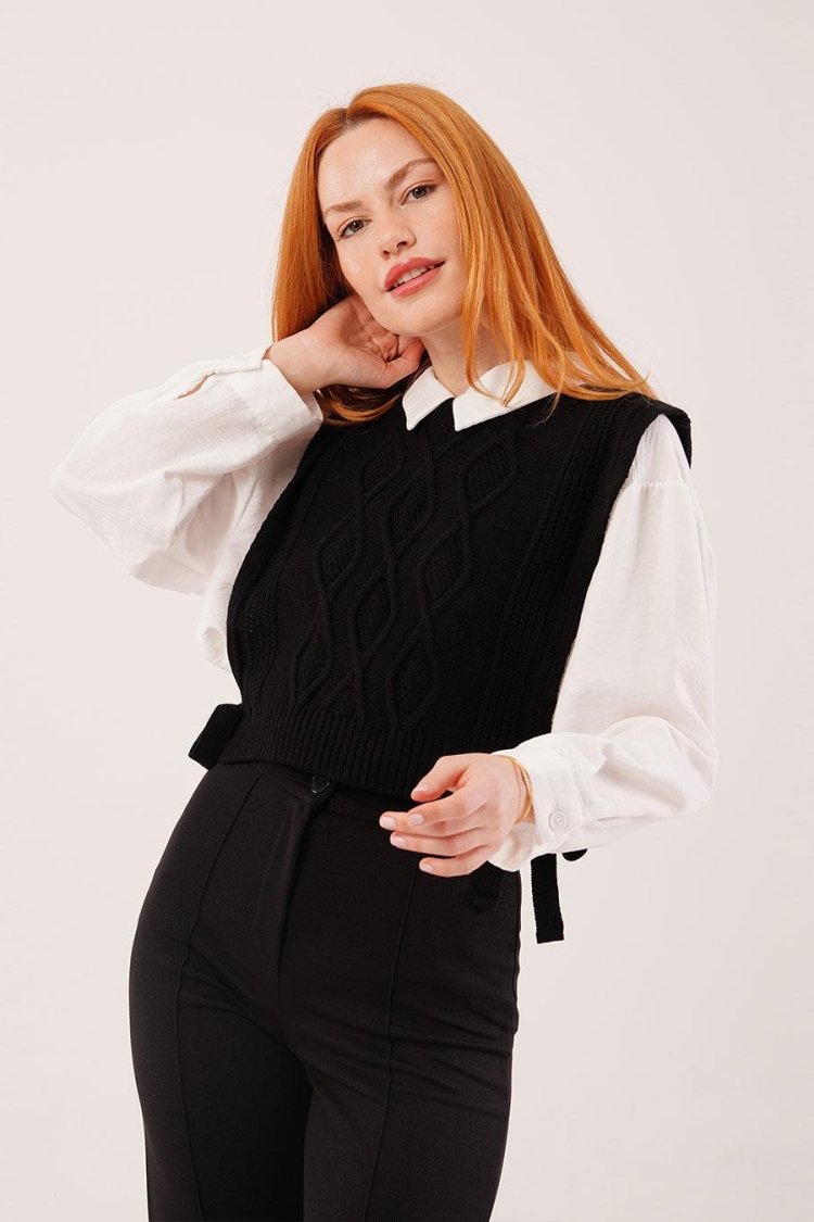 Modest Tie-Up Crop Vest - Brand: Lustrin - Women & Kids, Baby Clothes Wholesale - TheBS Women
