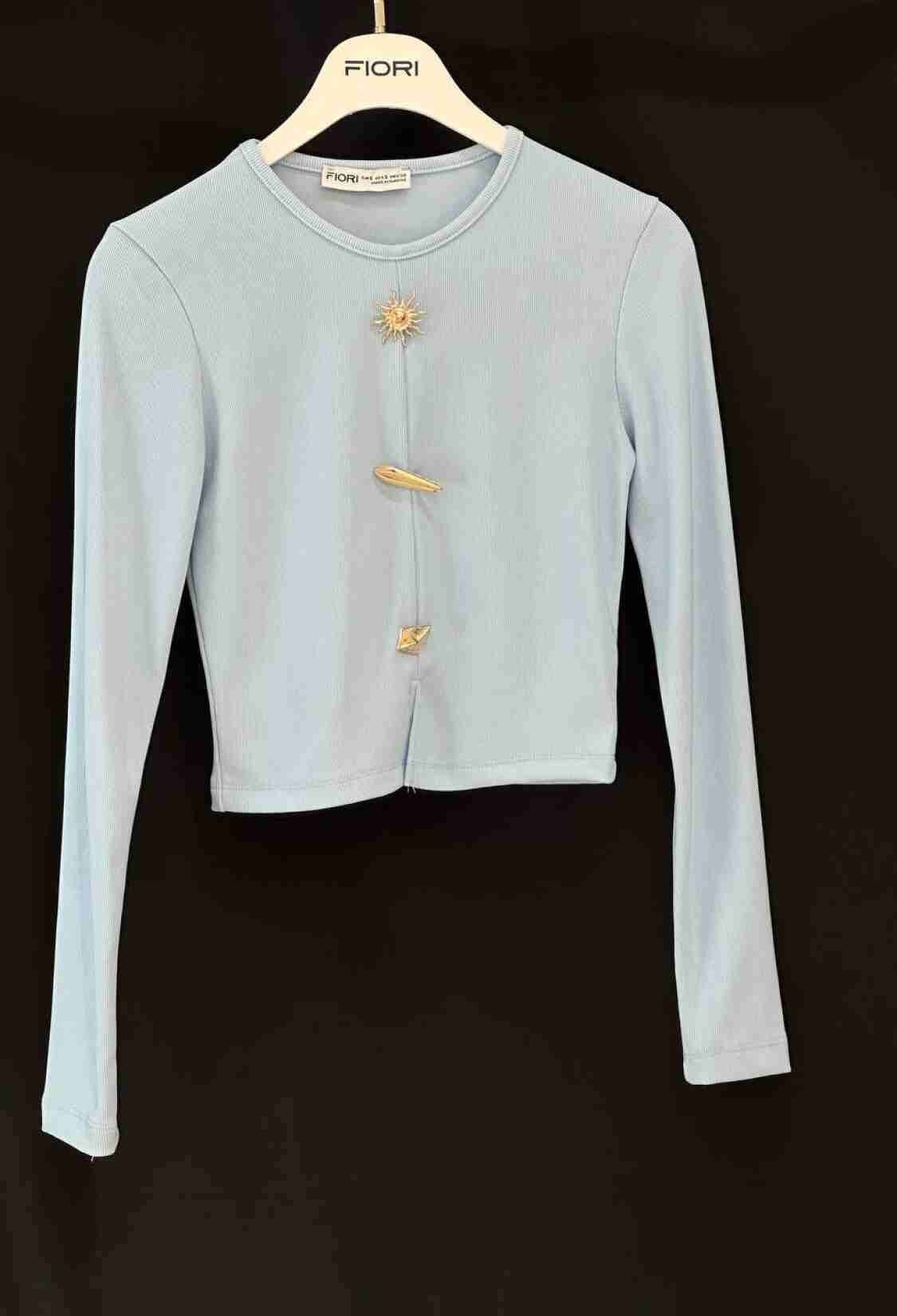 Slim Fit Crop Blouse With Long Straight Sleeves - Brand: Fiori - Women & Kids, Baby Clothes Wholesale - TheBS Women