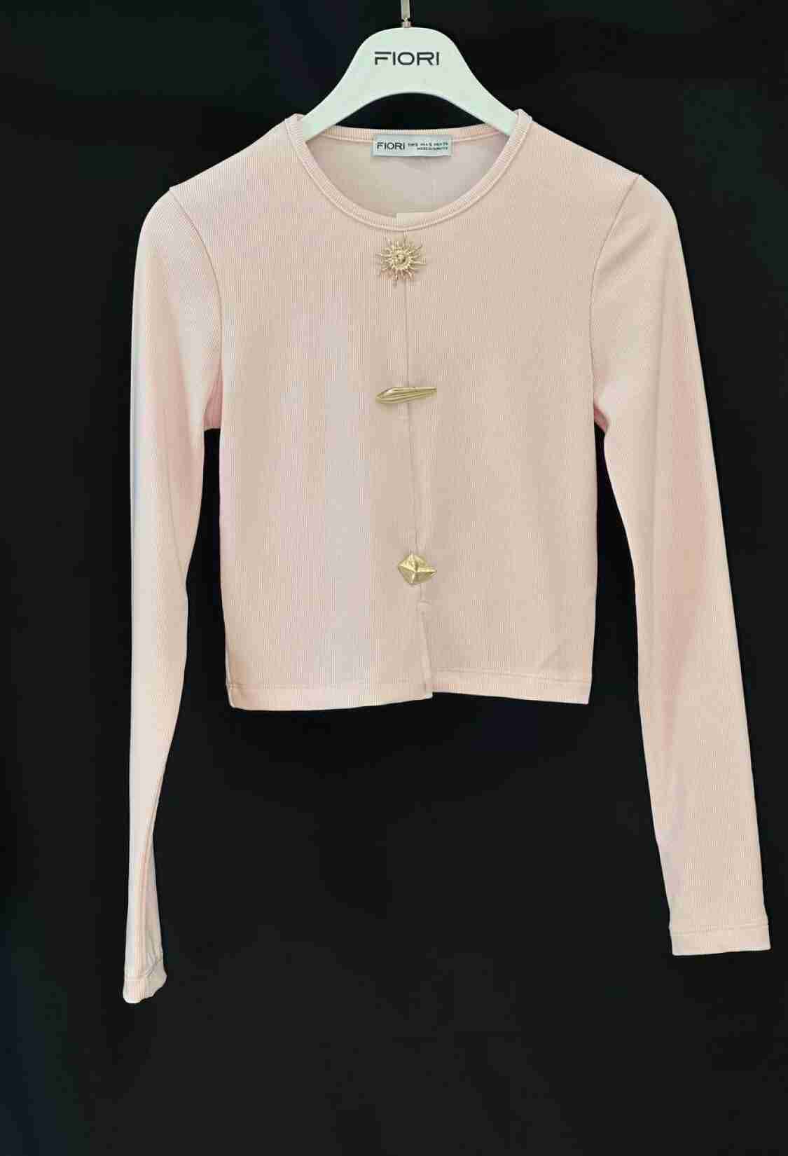 Slim Fit Blouse With Long Straight Sleeves - Brand: Fiori - Women & Kids, Baby Clothes Wholesale - TheBS Women