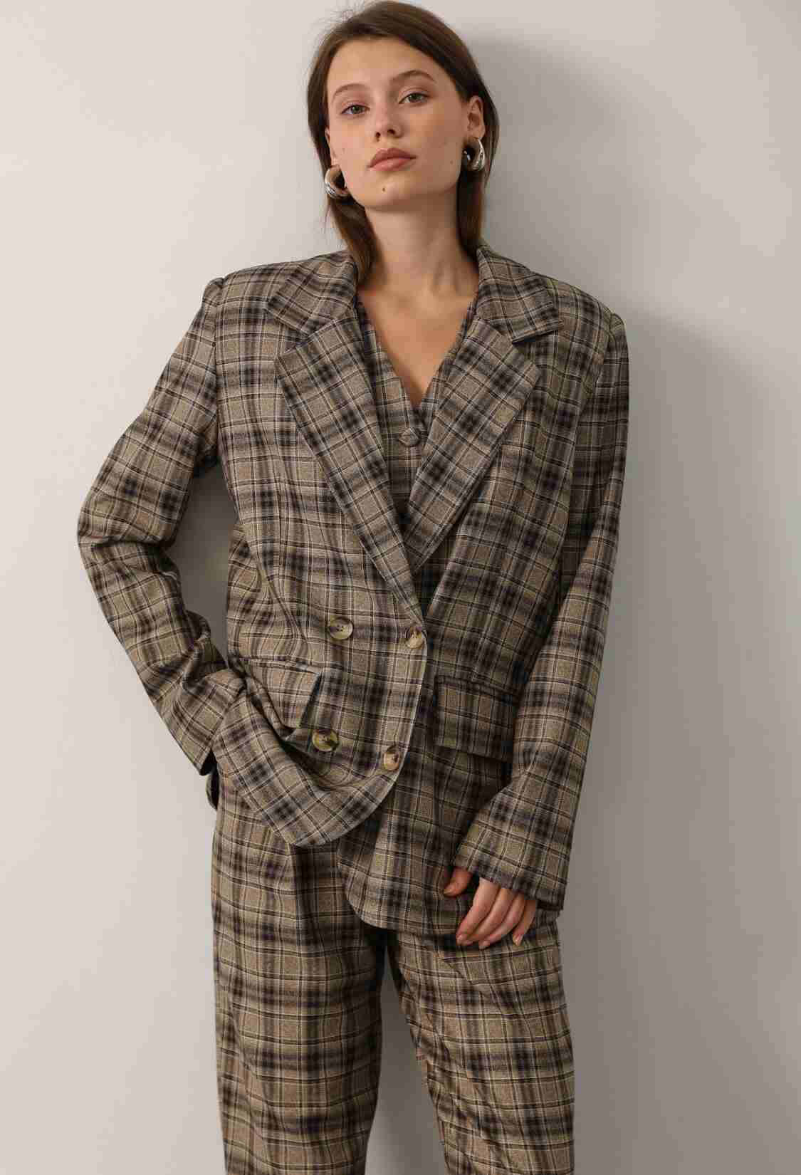Beige Vintage Single-Breasted Blazer Jacket - Brand: Reyon - Women & Kids, Baby Clothes Wholesale - TheBS Women