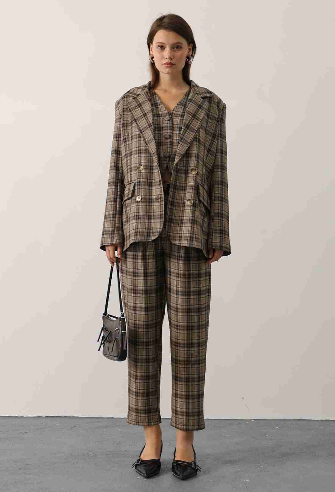 Beige Vintage Single-Breasted Blazer Jacket - Brand: Reyon - Women & Kids, Baby Clothes Wholesale - TheBS Women