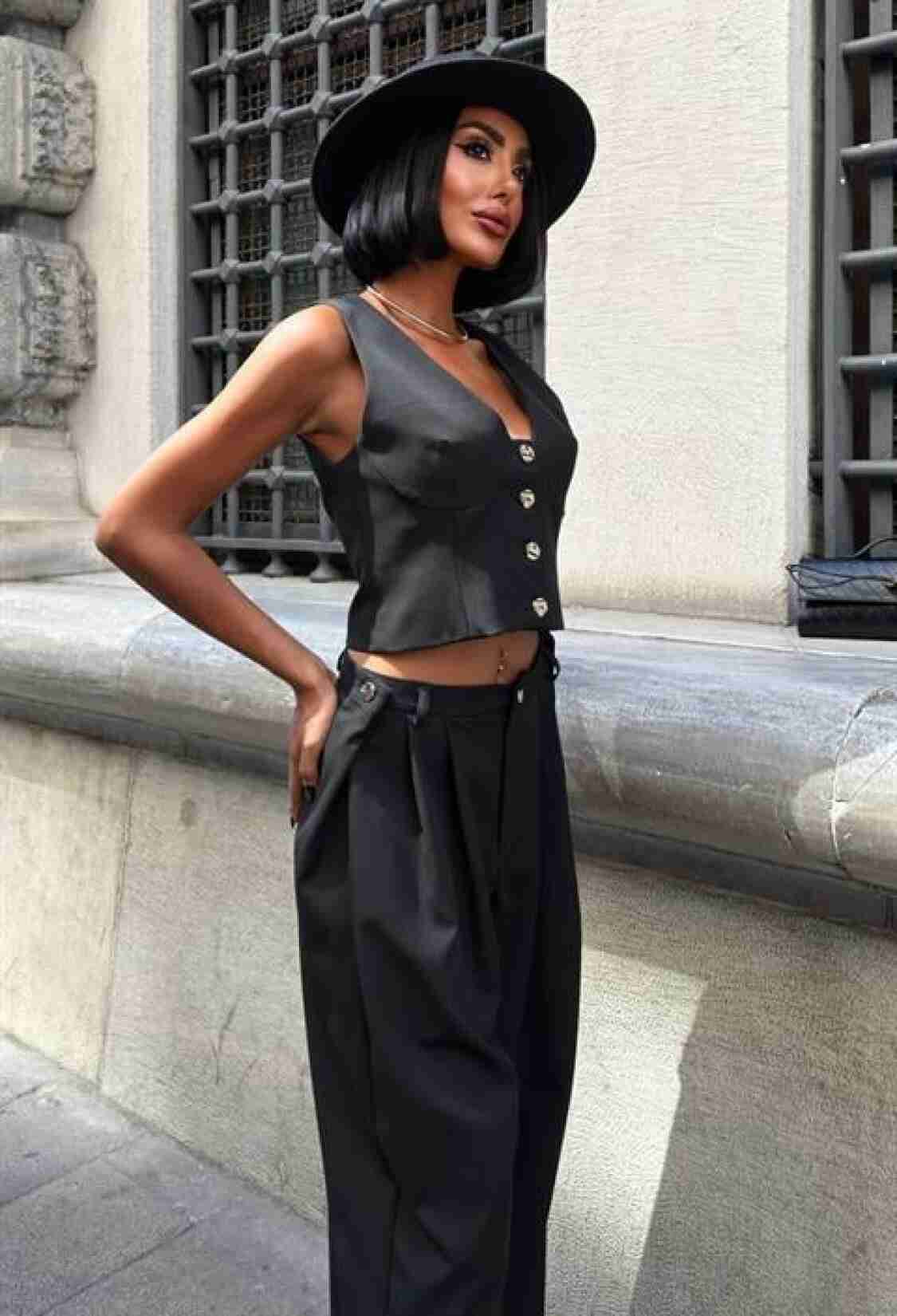 ElegantSet With Palazzo Pants And V-Neck Top - Brand: Sobe Istanbul - Women & Kids, Baby Clothes Wholesale - TheBS Women